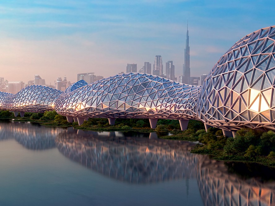 The Loop, projeto do escritório URB, que visa criar uma ciclovia de 93 km em Dubai