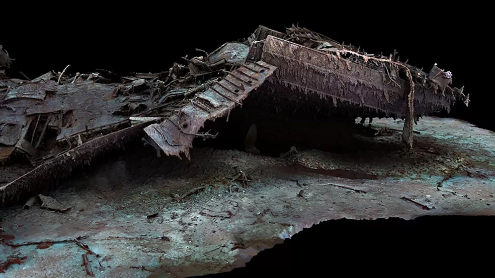 Os estudiosos esperam poder analisar as imagens 3D e traçar um cenário real do que aconteceu com o Titanic — Foto: Atlantic Productions / Magellan / Reprodução