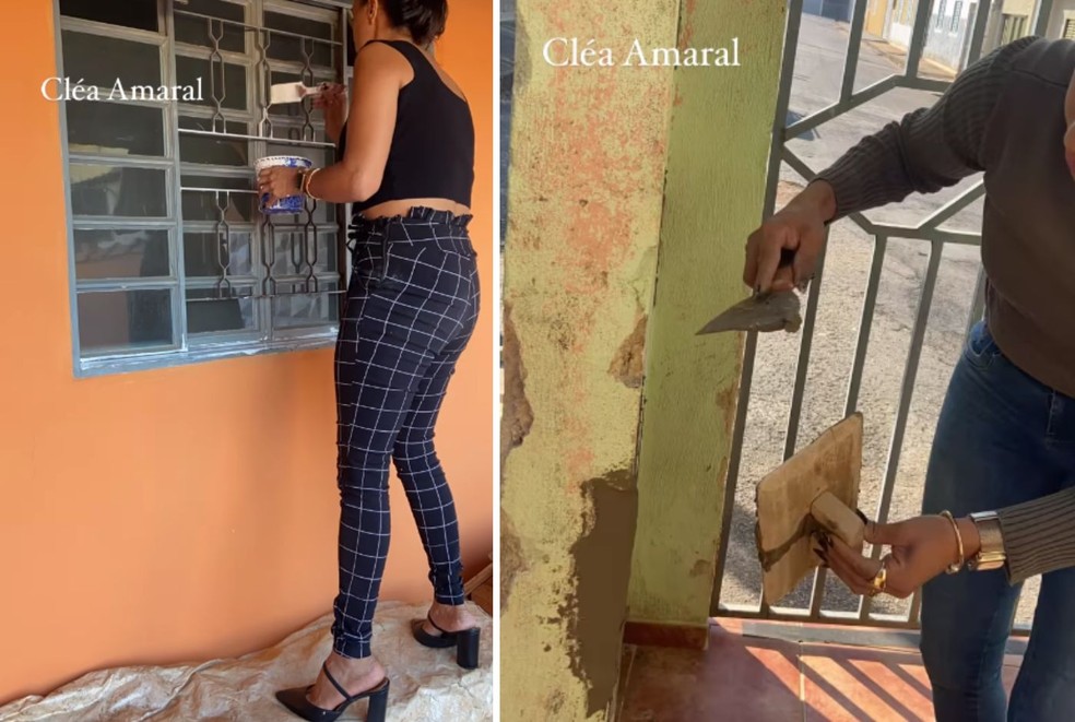 Além do resultado, Cléa impressionou por fazer o serviço pesado de salto, anéis e acessórios — Foto: Instagram / @cleea_amaral / Reprodução