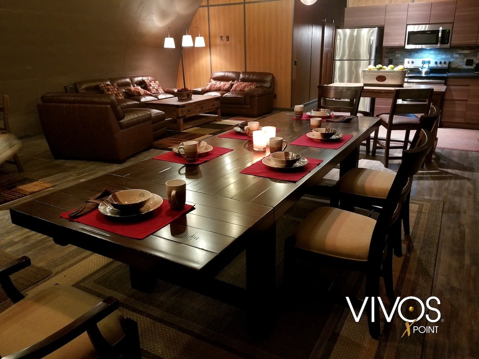 Salas de jantar e estar para acomodar os moradores sobreviventes — Foto: Terravivos.com / Reprodução