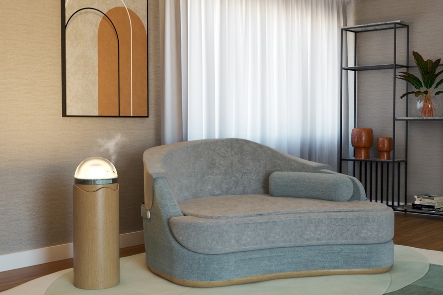 O sofá Niotho, criado pela designer Caroline Costi, foi finalista na categoria 'Talento em ascensão' do 1º Prêmio Salão de Gramado