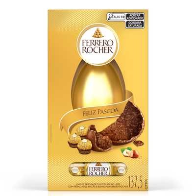 Ferrero | Ovo de Páscoa Ferrero Rocher em caixa (137 g). R$ 54,99 — Foto: Divulgação